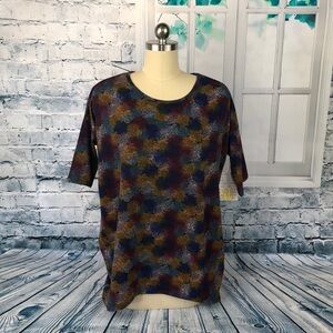 LuLaRoe Irma Blue colorful Tunic Size XXS